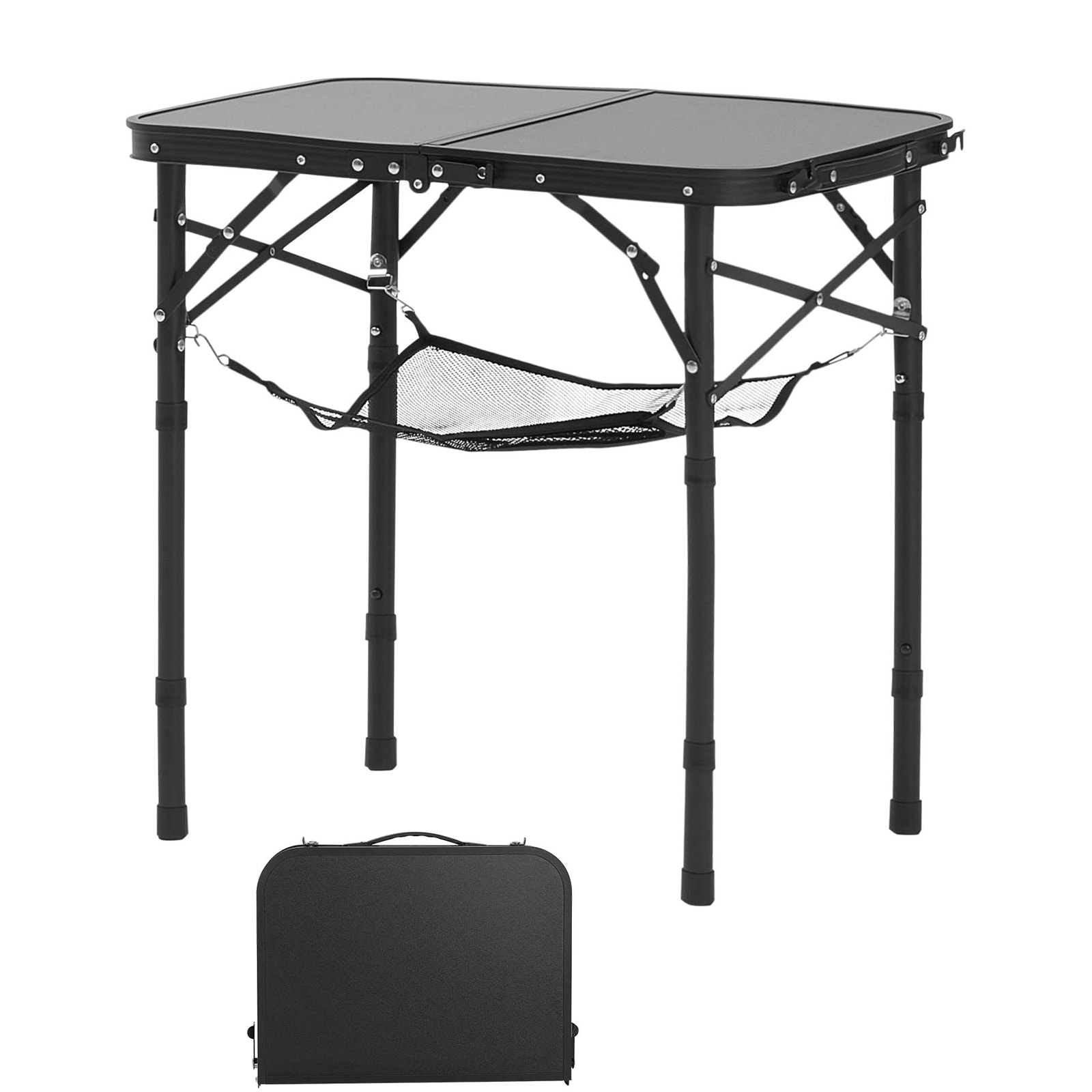 2ft Folding Portable Camping Table Aluminum Outdoor Table Adjustable Height_voghion.com